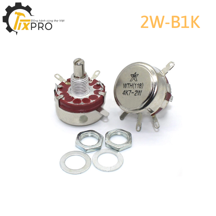 Biến trở B1K-2W chiết áp WTH118.