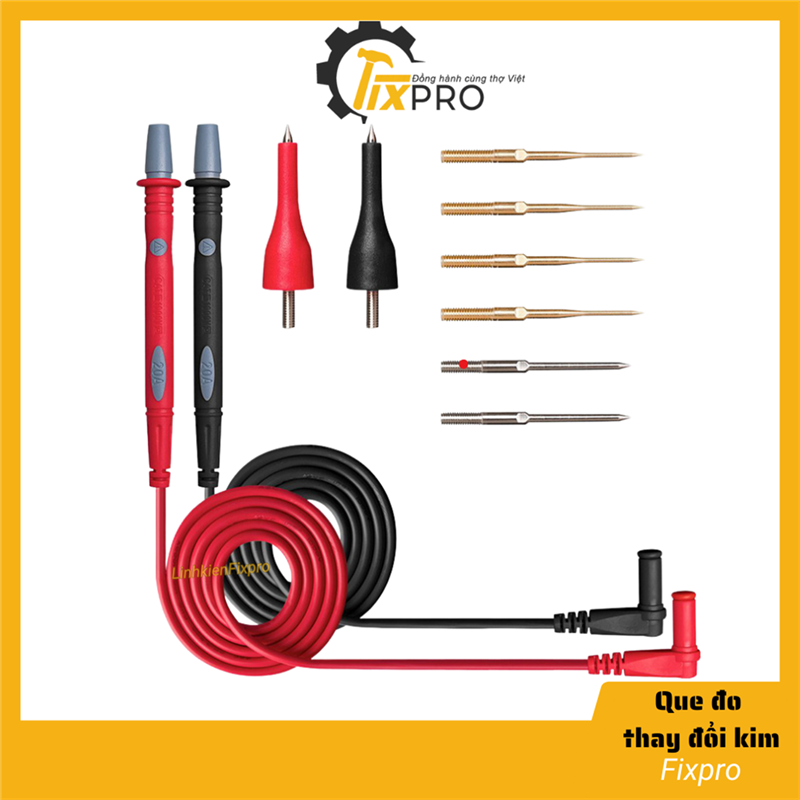 Que đo đồng hồ vạn năng có thể thay đổi kim loại tốt (gồm 8 đầu kim thay thế)