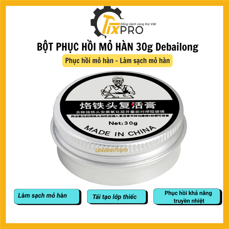 Bột phục hồi đầu mỏ hàn, làm sạch mỏ hàn 30g