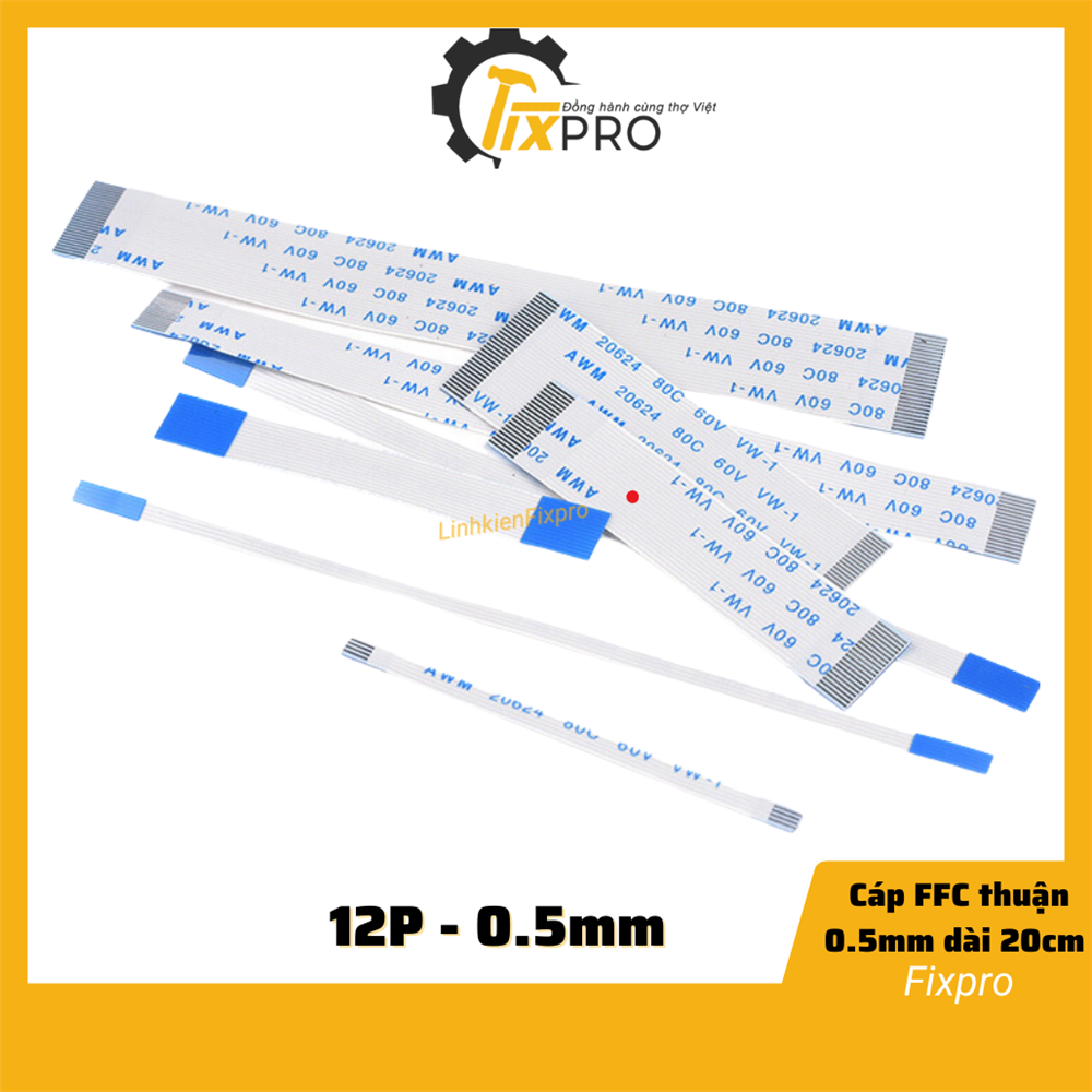 Cáp FFC 12P thuận 0.5mm dài 20cm