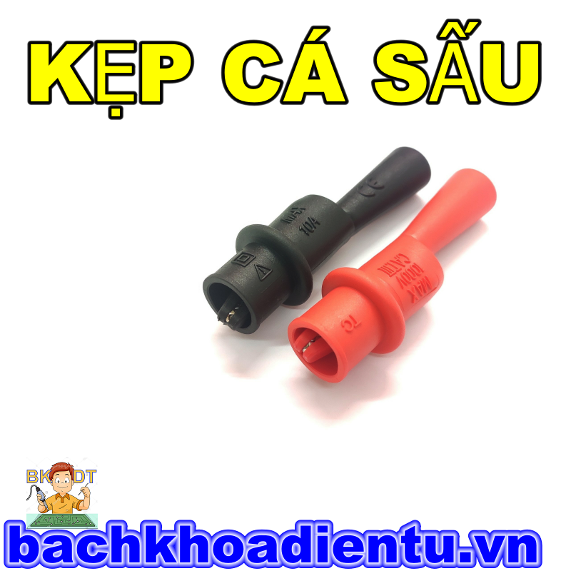 Cặp kẹp cá sấu cao cấp 10A 1000V (đỏ+đen)