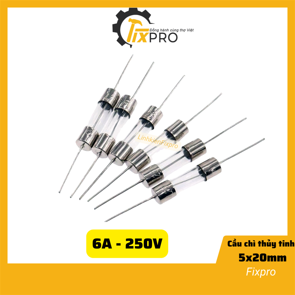 Cầu chì chân cắm 6A 5X20mm 250V