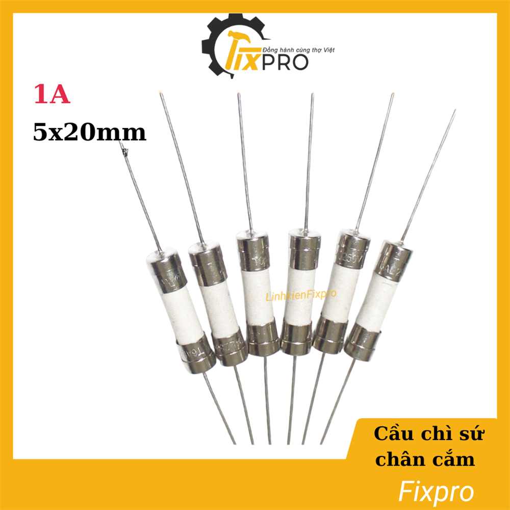 Cầu chì sứ chân cắm 1A 250V 5x20mm