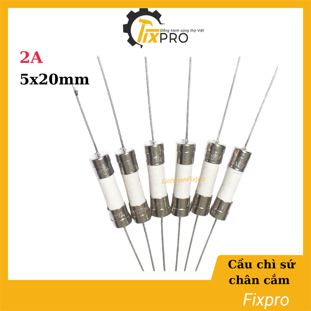 Cầu chì sứ chân cắm 2A 250V 5x20mm