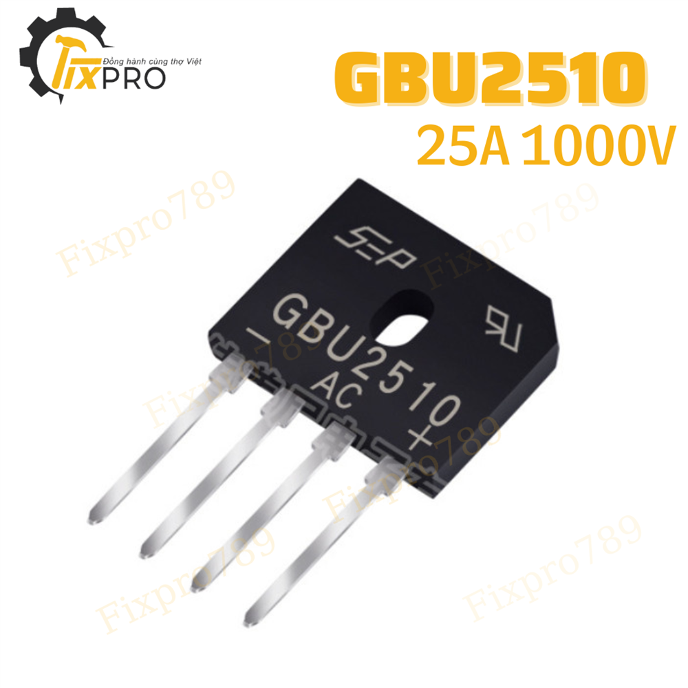 Cầu Diode GBU2510 25A 1000V DIP-4 chính hãng SEB