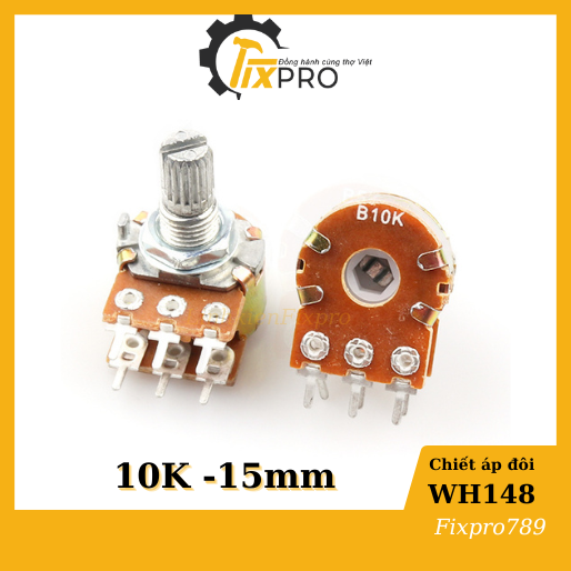 Chiết áp đôi 10K WH148-B10K 15mm