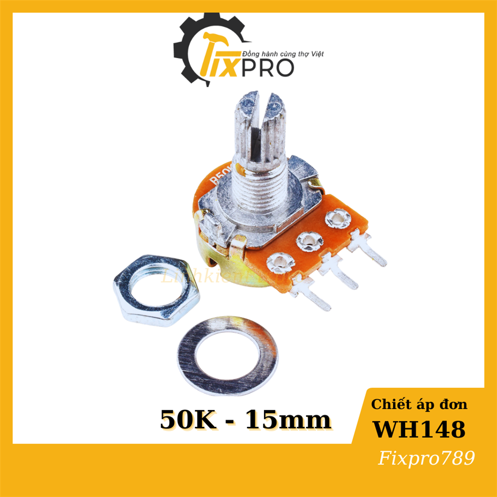 Chiết áp đơn 50K WH148-B50K 15mm