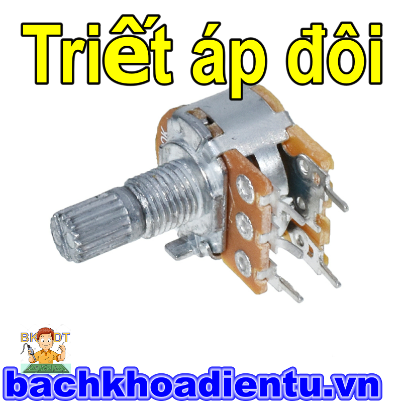 Triết áp đôi 100K WH148-B100K 15mm.