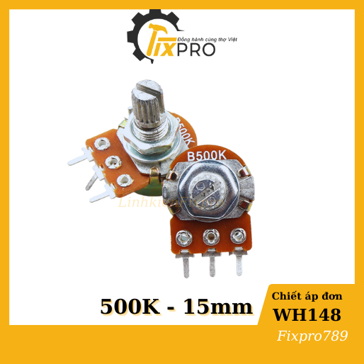 Chiết áp đơn 500K WH148-B500K 15mm