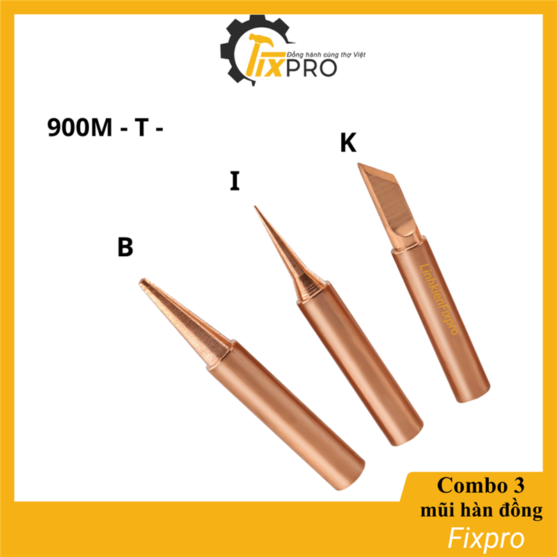 Combo 3 đầu mỏ hàn mũi hàn 936 các loại B+I+K đồng nguyên chất