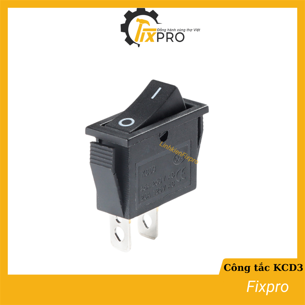 Công tắc bập bênh KCD3-102N 15A/250V 3P 11x28mm không đèn