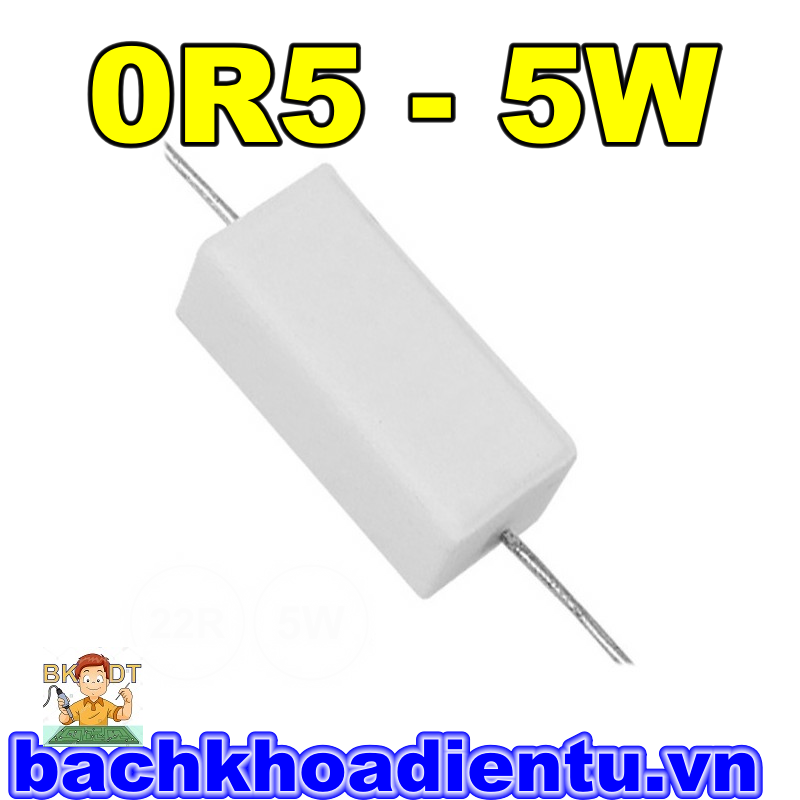 Điện trở sứ 5W 0R5 5% loại nằm