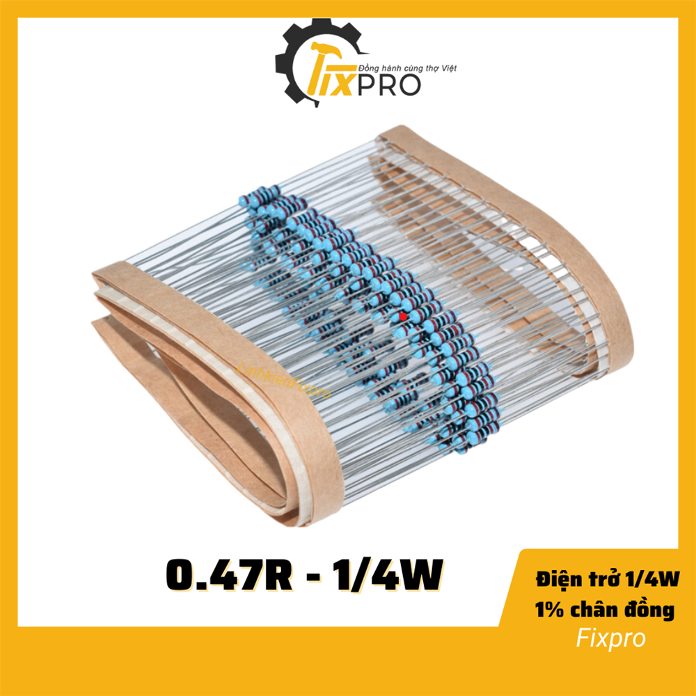 Điện trở 1/4W 0.47R 0R47 1% chân đồng túi 50 con