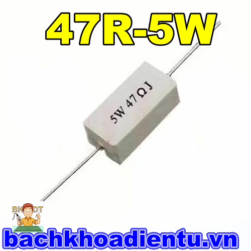 Điện trở sứ 5W 47R 5% loại nằm