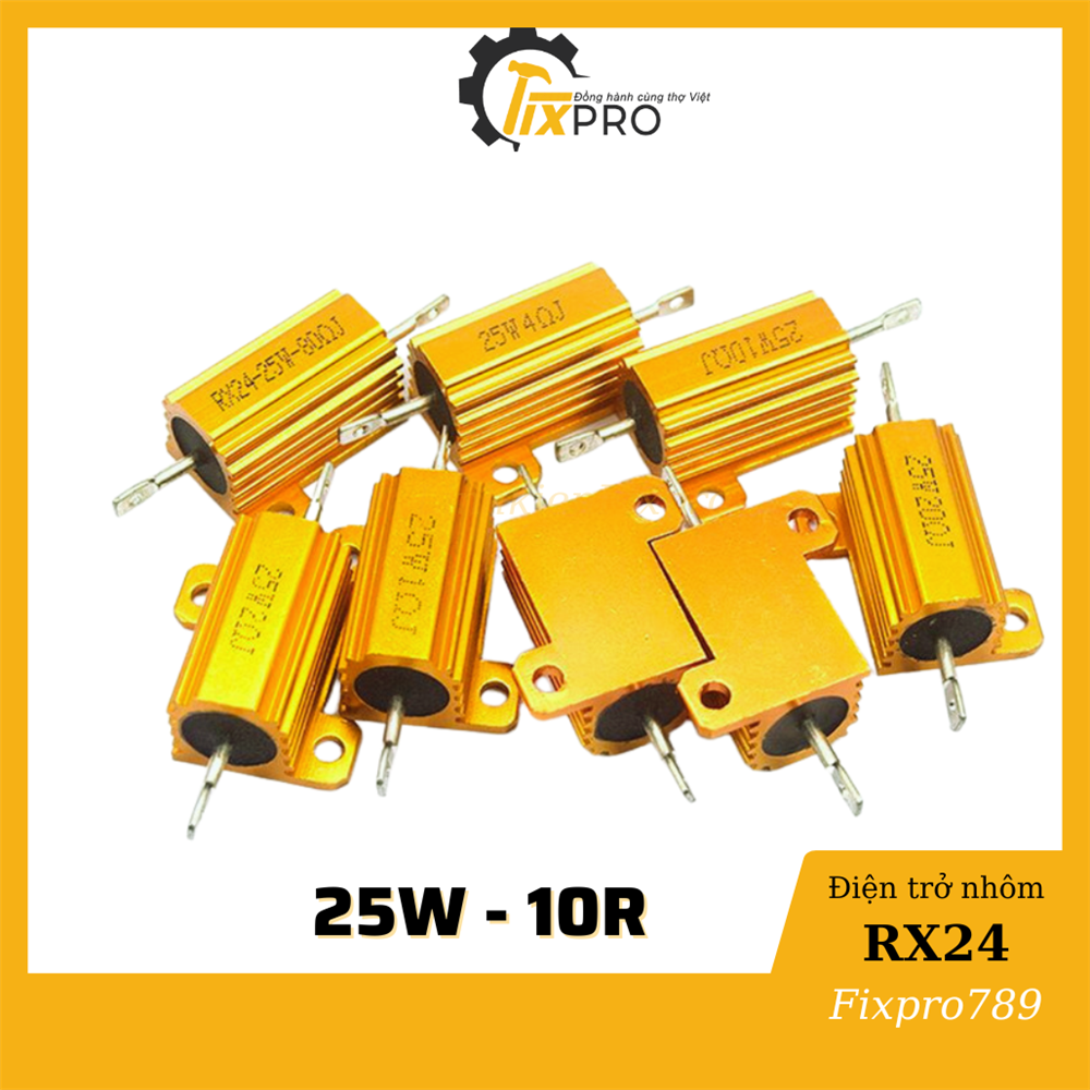 Điện trở nhôm 25W 10R 5% RX24-25W chất lượng tốt