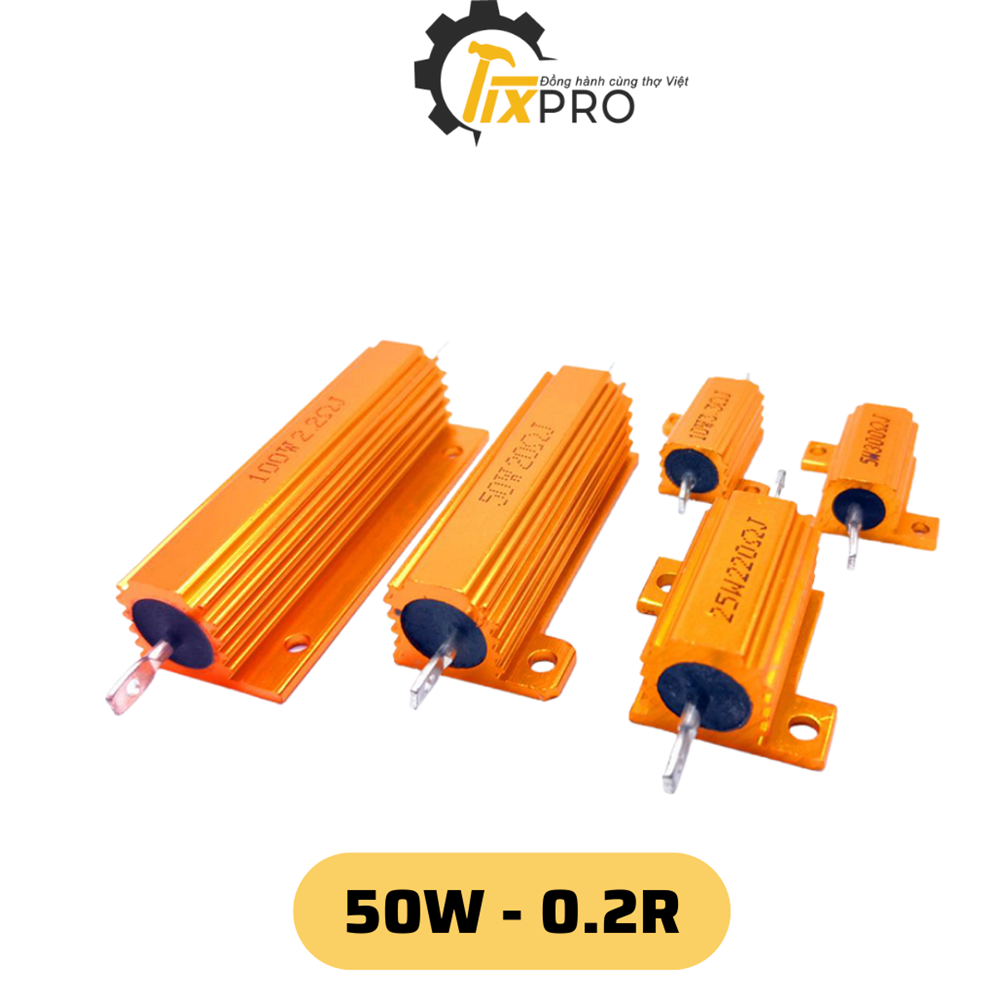 Điện trở nhôm 50W 0.2R 5% RX24-50W0.2R