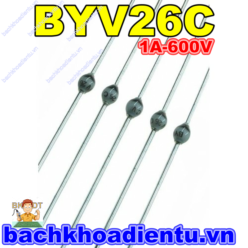 Diode xung BYV26C (1A-600V) chính hãng,