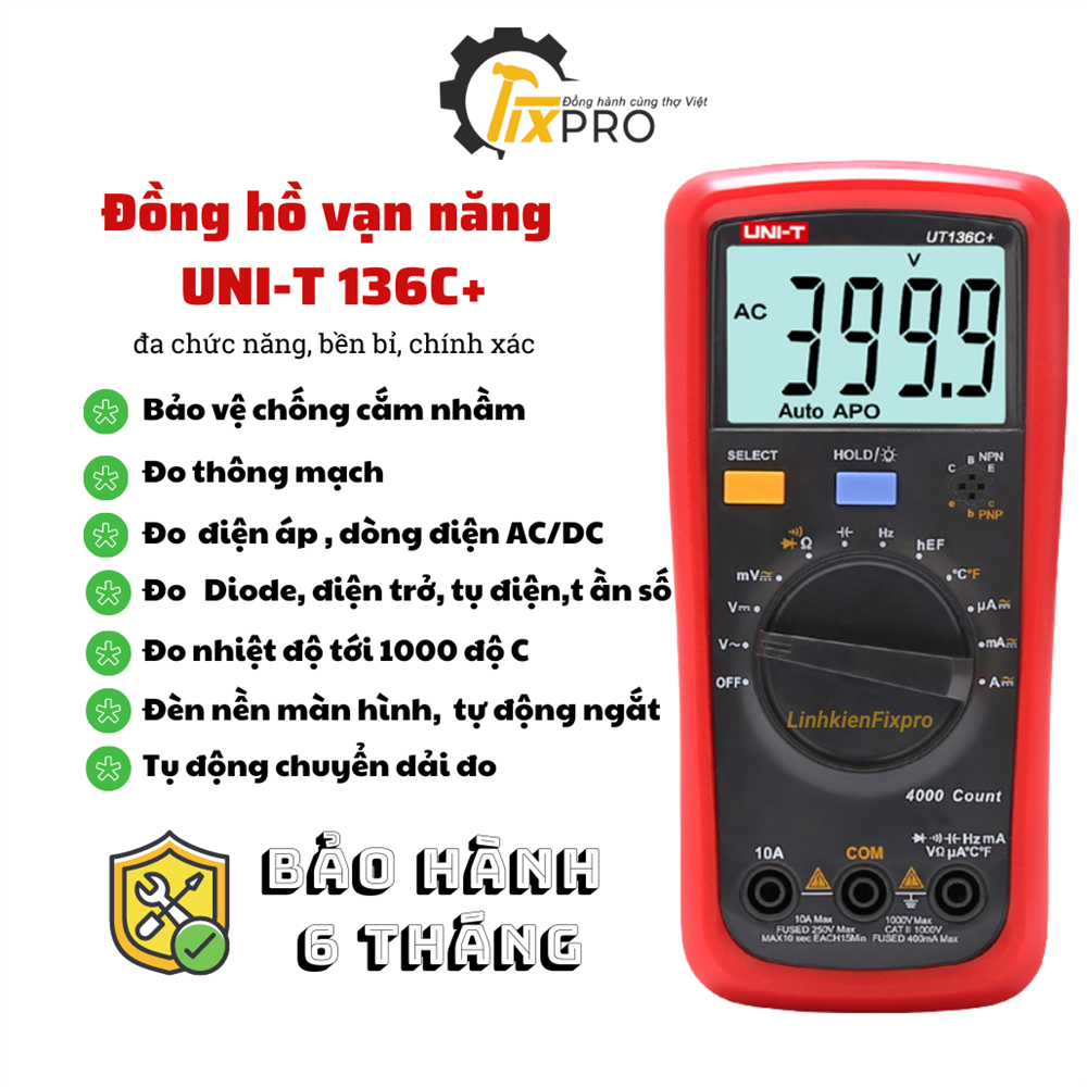 Đồng hồ vạn năng điện tử Uni-T UT136C+