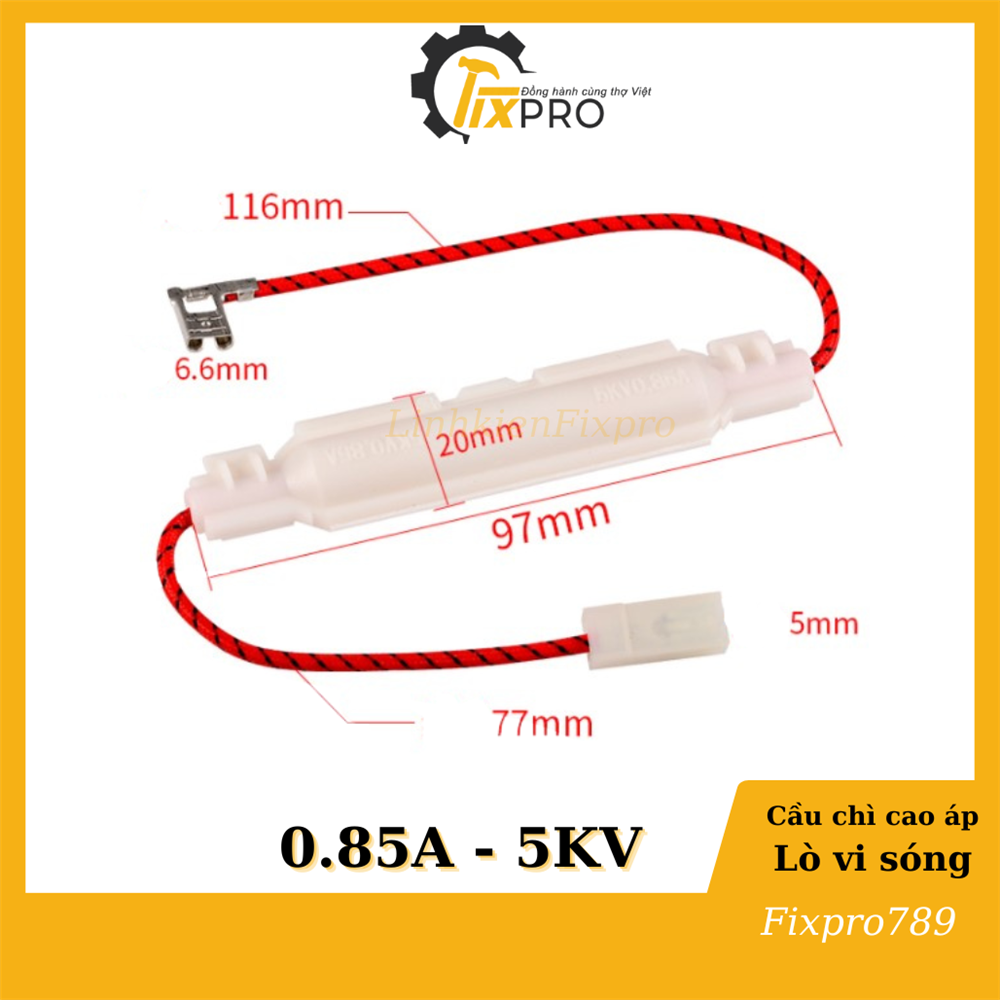 Cầu chì cao áp lò vi sóng 0.85A-5kV(hộp trắng)