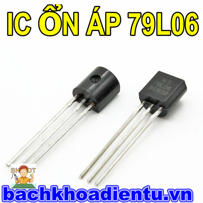 IC 79L06 , IC ổn áp -6V  dòng tải 0.1A.