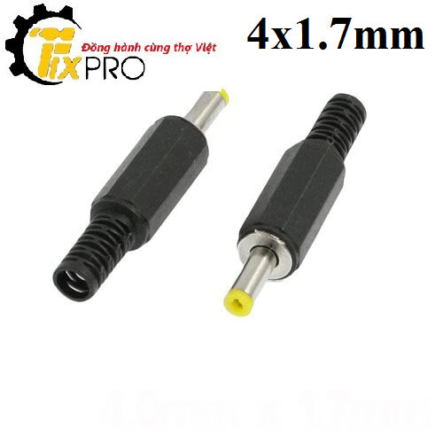 Jack nguồn DC đực 4.0x1.7mm màu vàng.