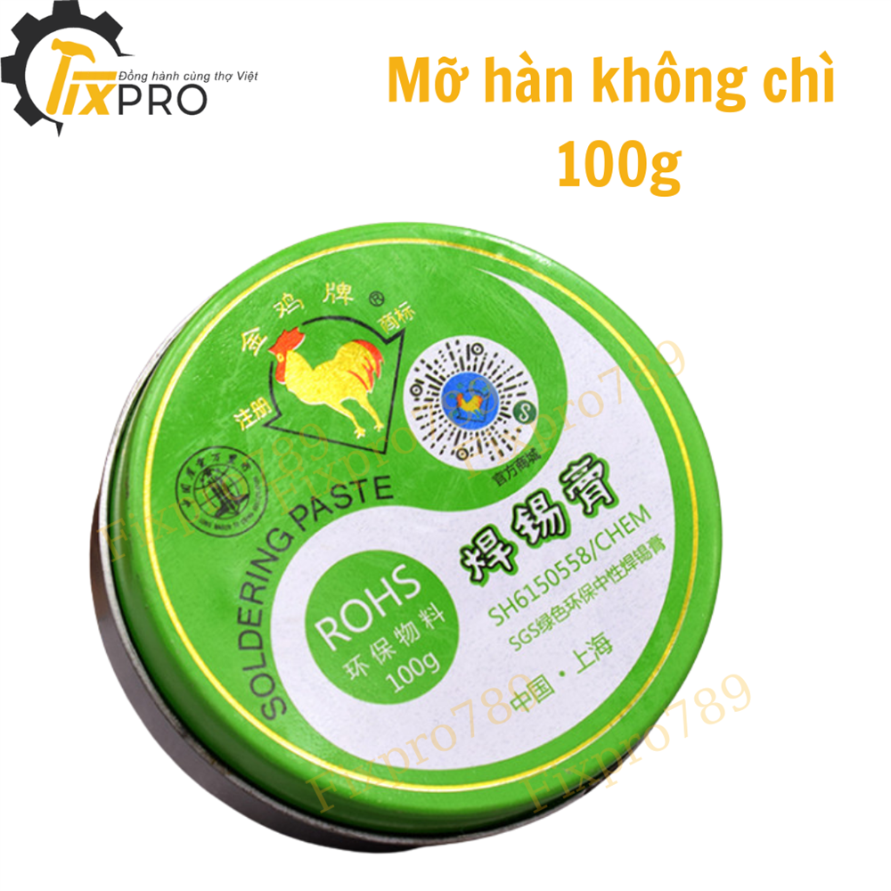 Mỡ hàn con gà trống không chì ROHS 100g (màu xanh lá cây)