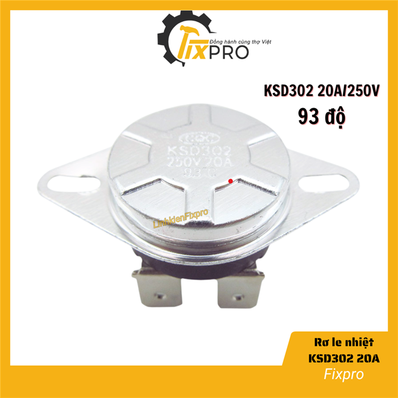 Rơ le nhiệt bình nóng lạnh 93 độ KSD302T KSD302X KSD302 20A 250V