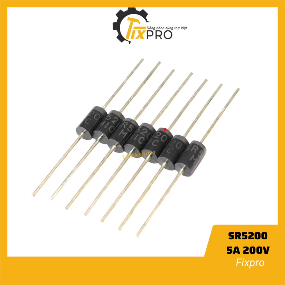 SR5200 Schottky Diode 5A 200V DO-27 DIP chân đồng chính hãng Mic