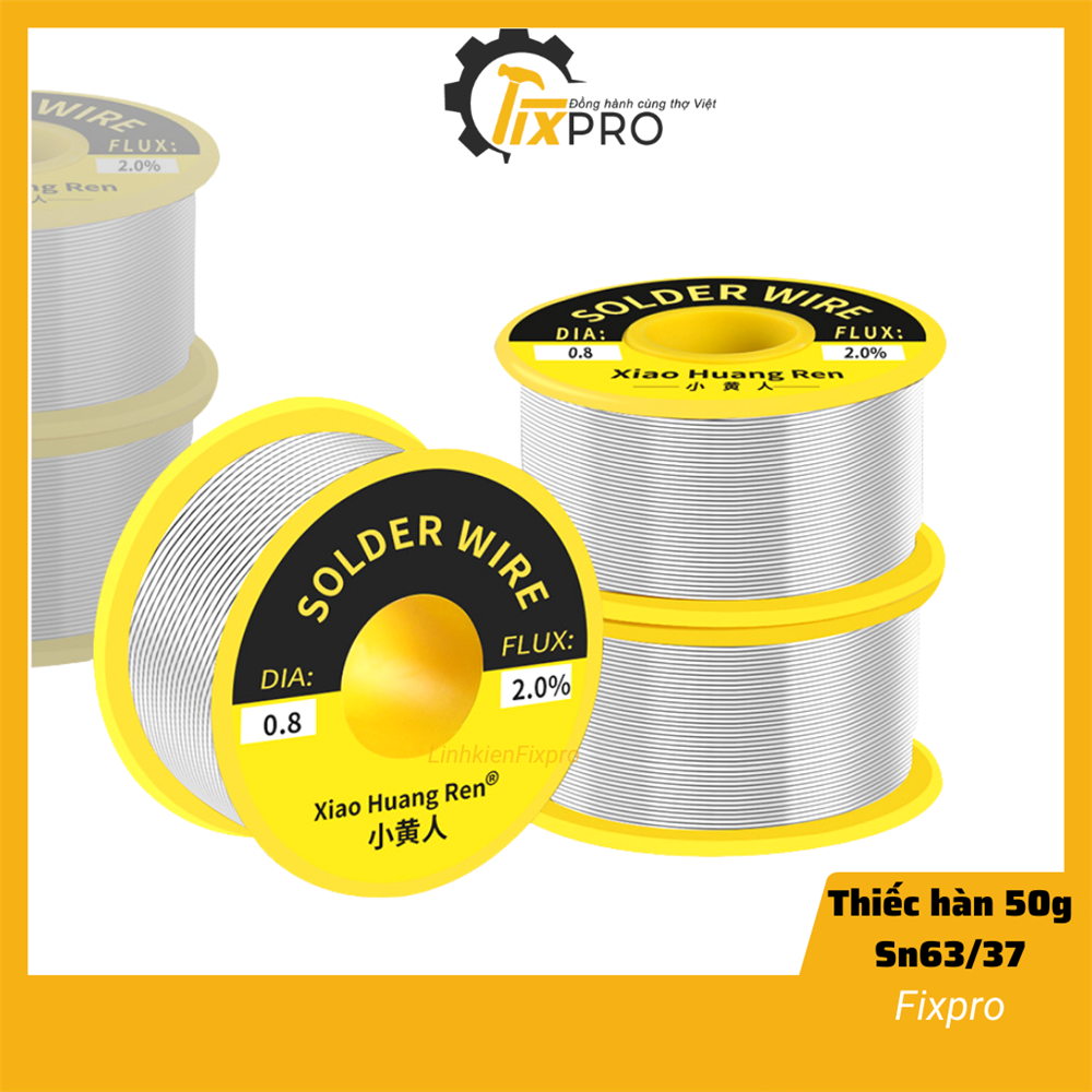 Thiếc hàn cuộn nhỏ 100g Sn63/37 nhẹ lửa, mối hàn sáng bóng, nhiệt độ nóng chảy rất thấp