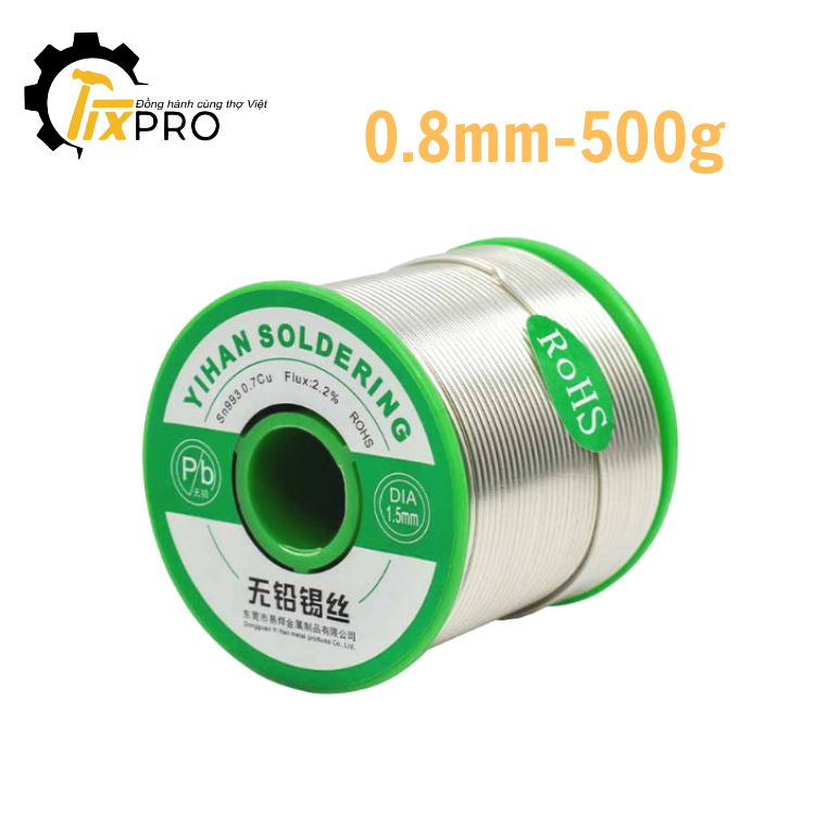 Thiếc hàn không chì 0.8mm 500G SN99.3/Cu0.7 tiêu chuẩn ROHS