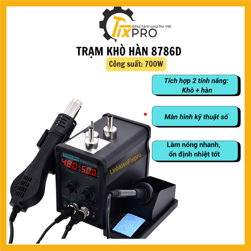 Trạm khò hàn 8786D 700W chính hãng Debailong