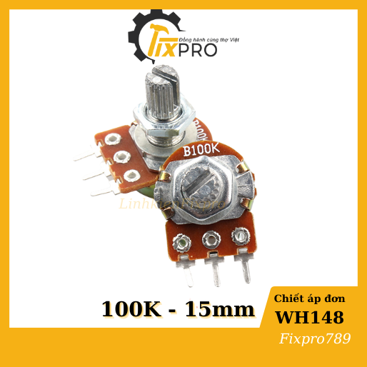 Chiết áp đơn 100K WH148-B100K 15mm