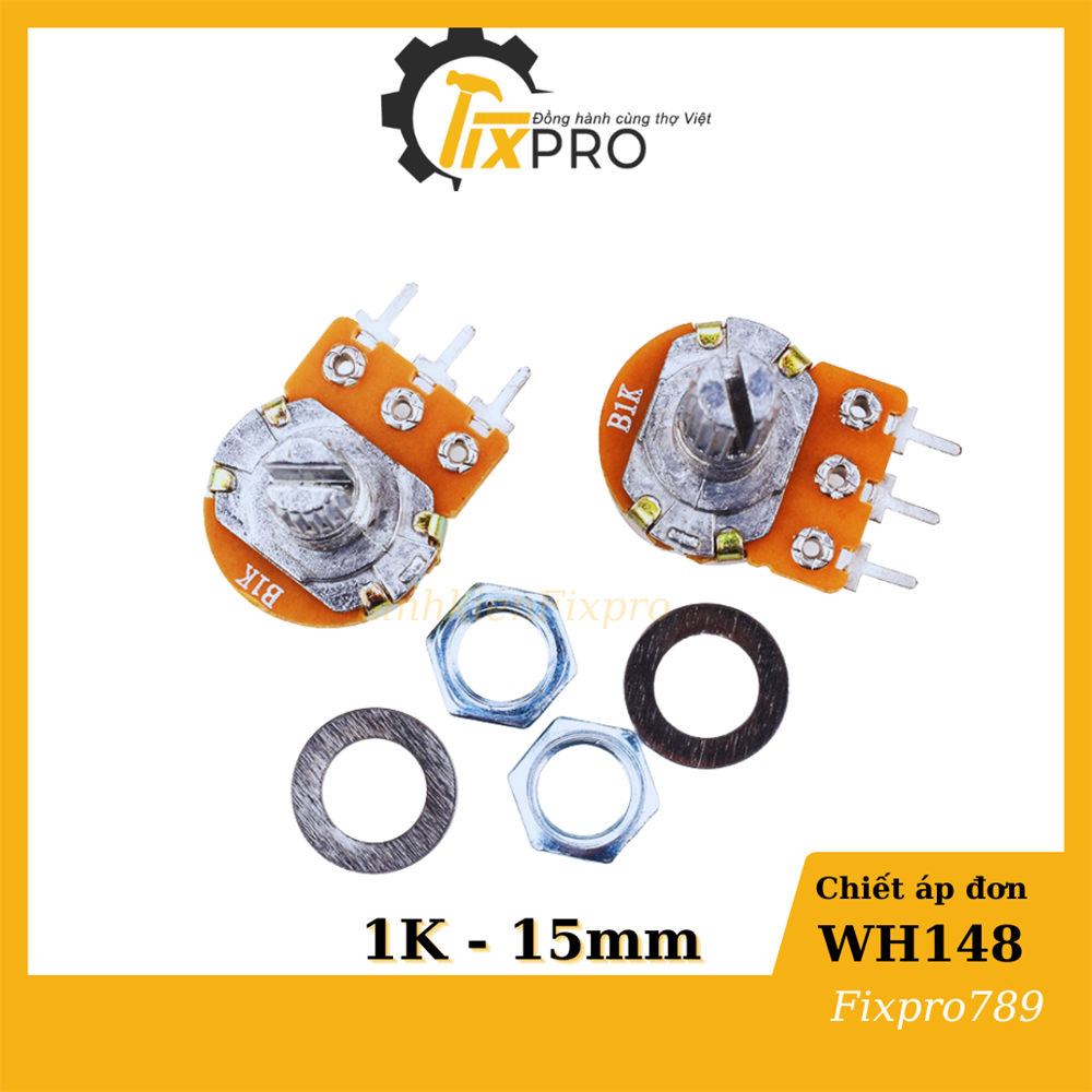 Chiết áp đơn 1K WH148-B1K 15mm