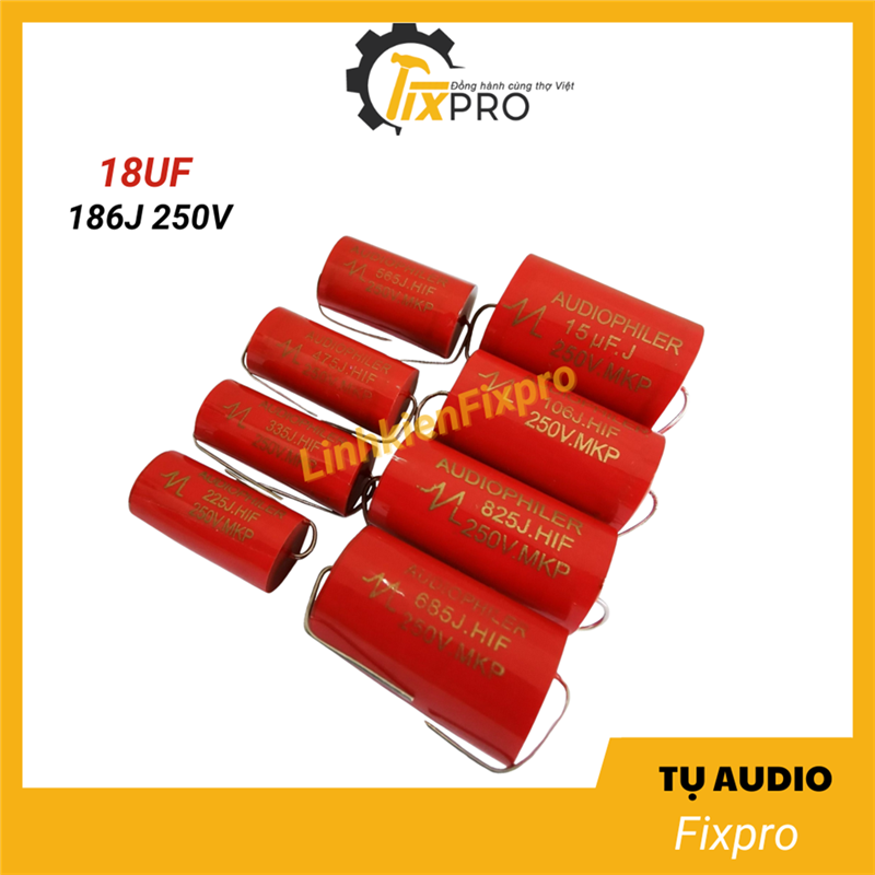 Tụ Audiophiler 18UF 250V 186J màu đỏ