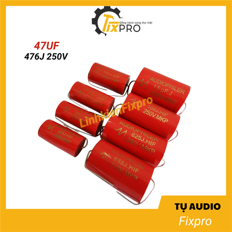 Tụ Audiophiler 47UF 250V 476J màu đỏ