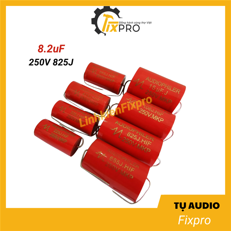 Tụ Audiophiler 8.2uF 250V 825J màu đỏ