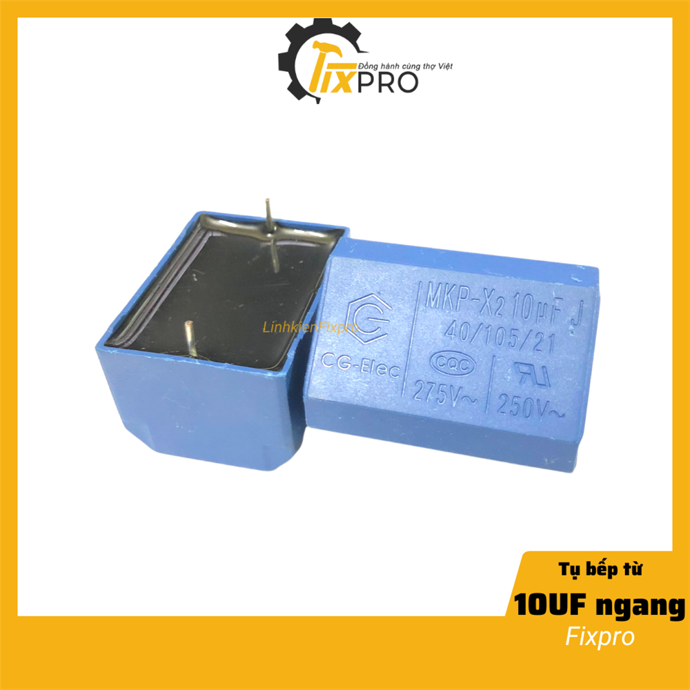 Tụ bếp từ 10UF 275VAC 400VDC màu xanh chính hãng