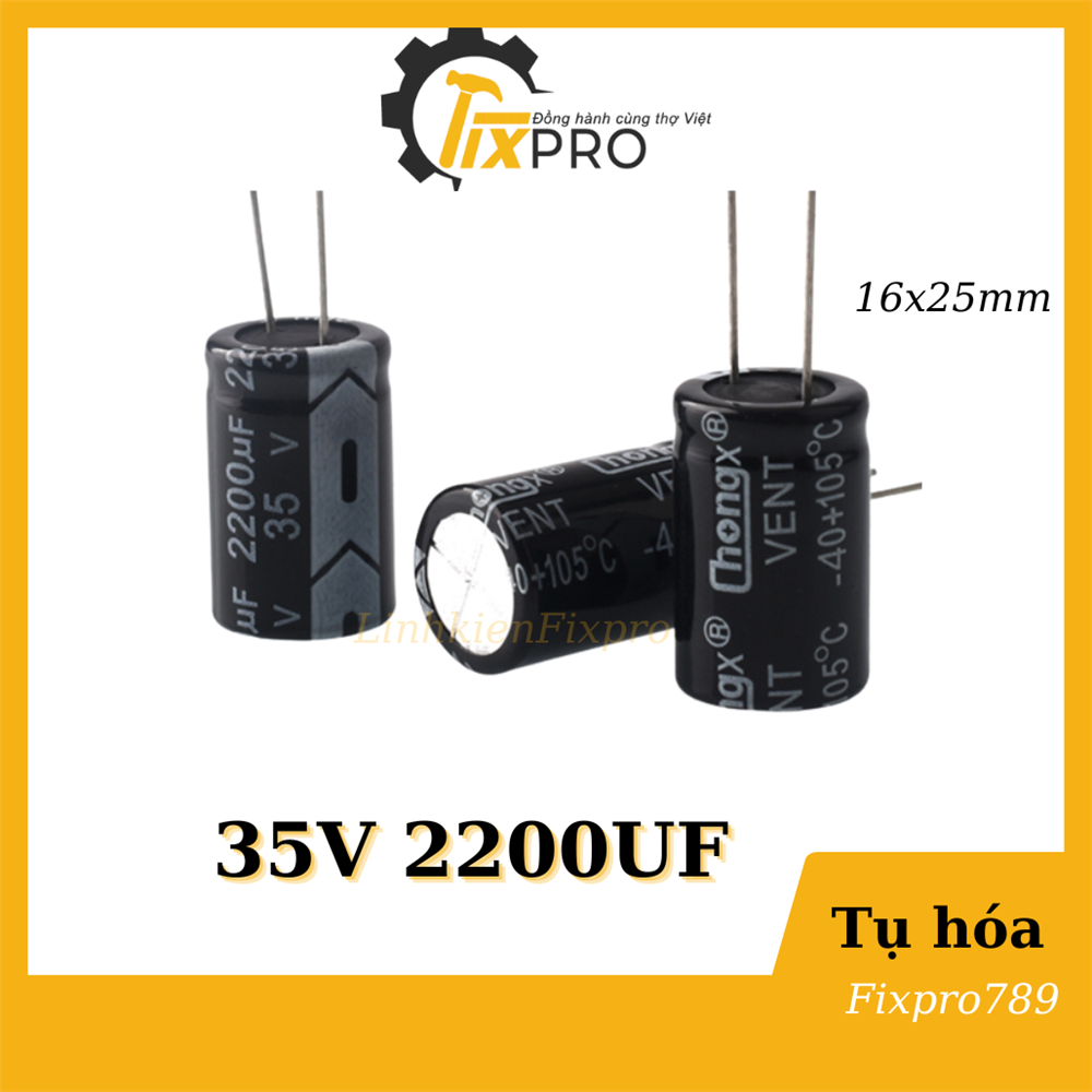 Tụ hóa 35V 2200UF 16x25mm (màu đen)