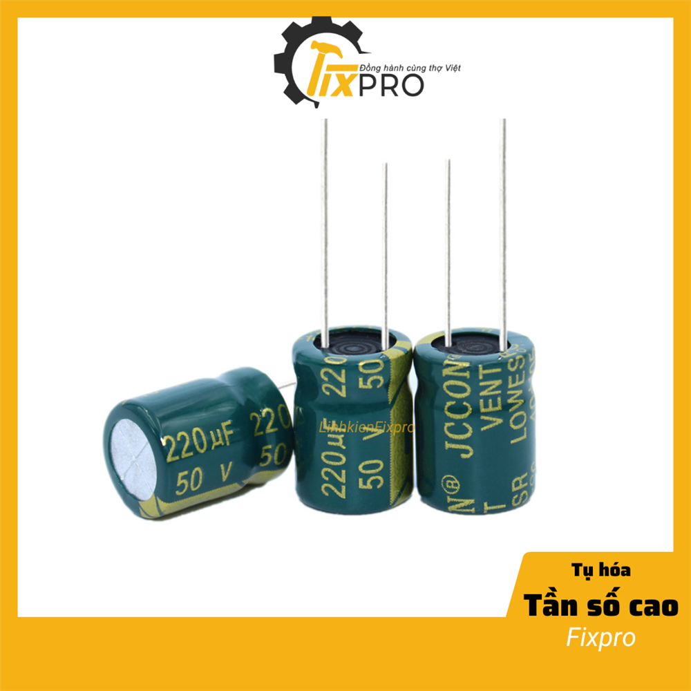 Tụ hóa 50V 220UF 8x16 tần số cao chính hãng JCCONs