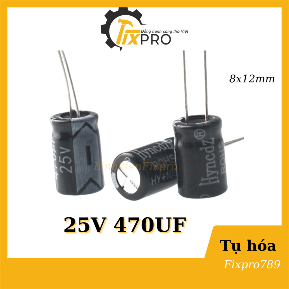 Tụ hóa 25V 470UF màu đen