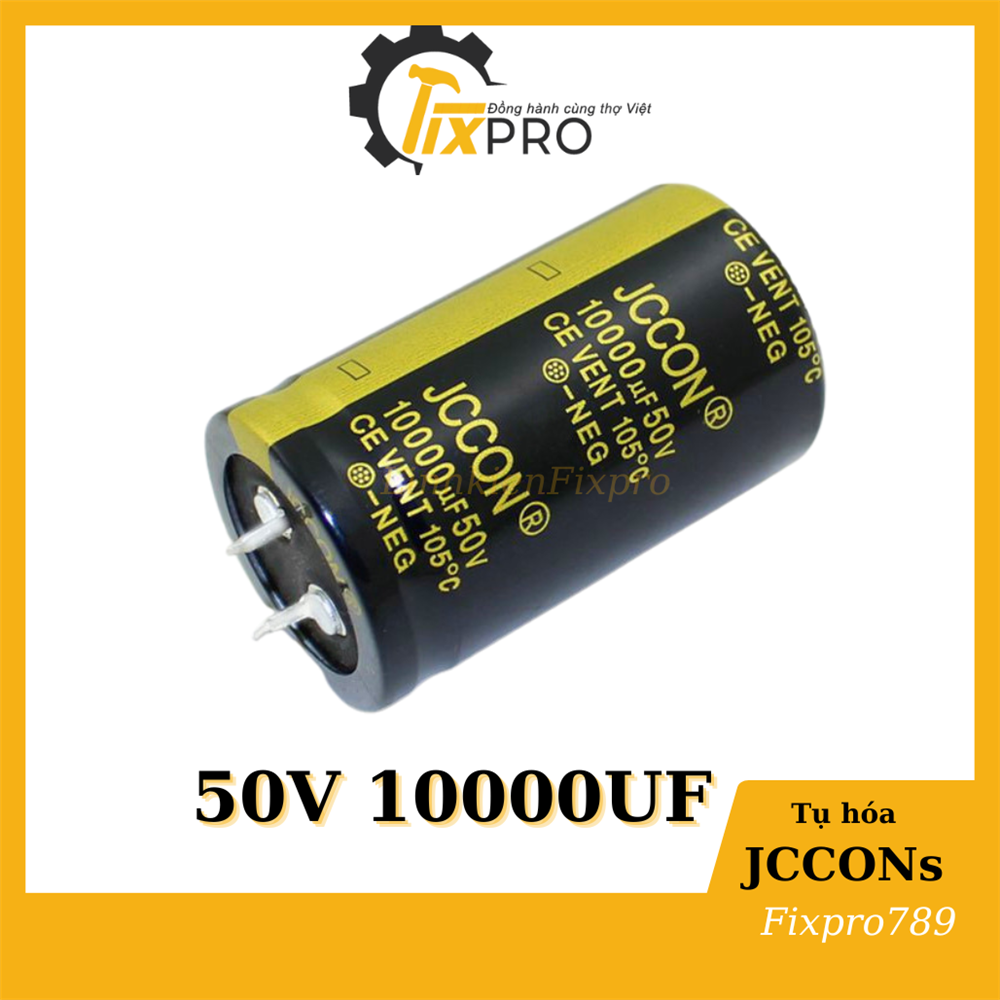 Tụ hóa 50V 10000uF 30x50mm chân cứng JCCON Audio