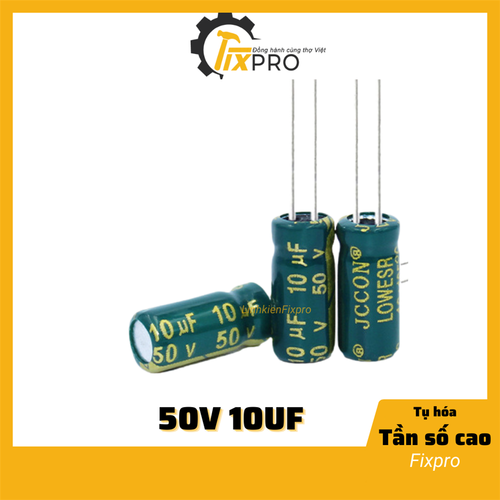 Tụ hóa 50V 10uF 5x11mm tần số cao (túi 10c)