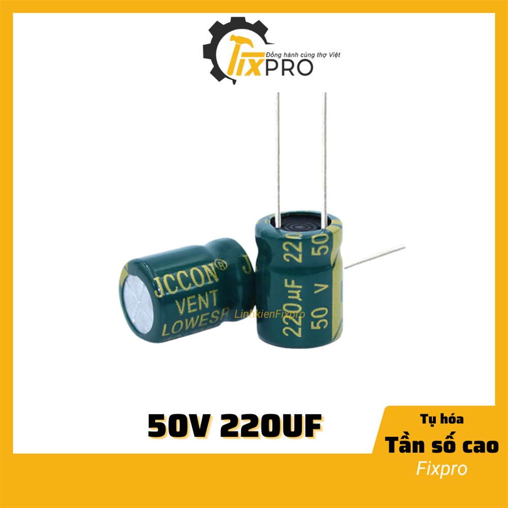 Tụ hóa 50V 220UF 8x16 màu xanh tần số cao