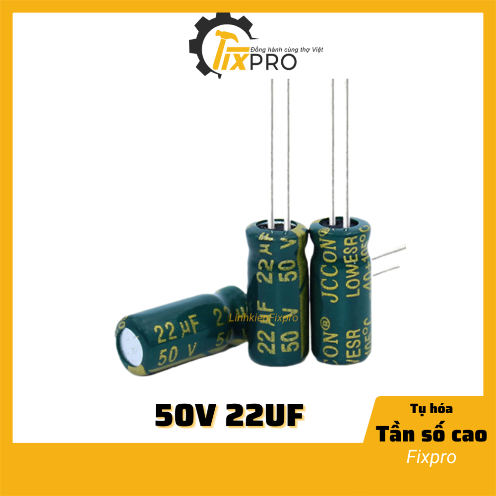 Tụ hóa 50V 22uF 5x11mm tần số cao (túi 10c)