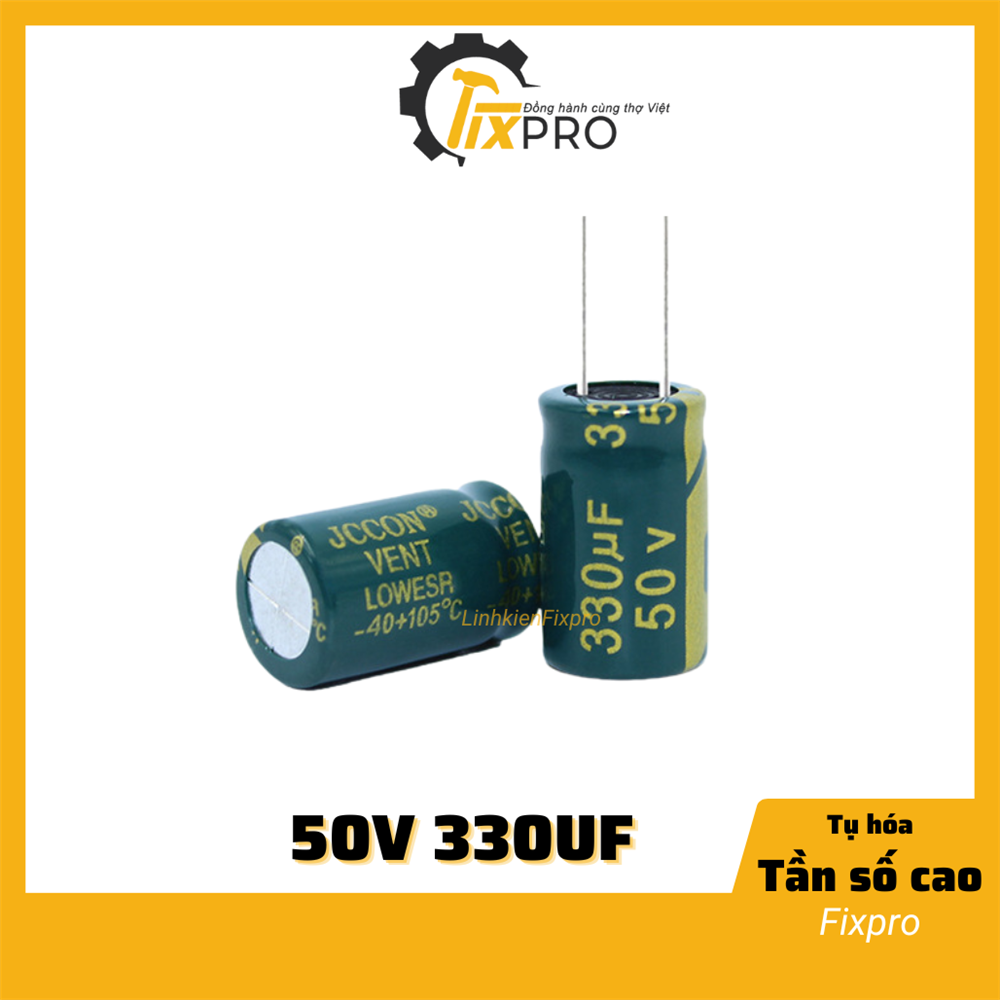 Tụ hóa 50V 330uF 8x12mm màu xanh tần số cao