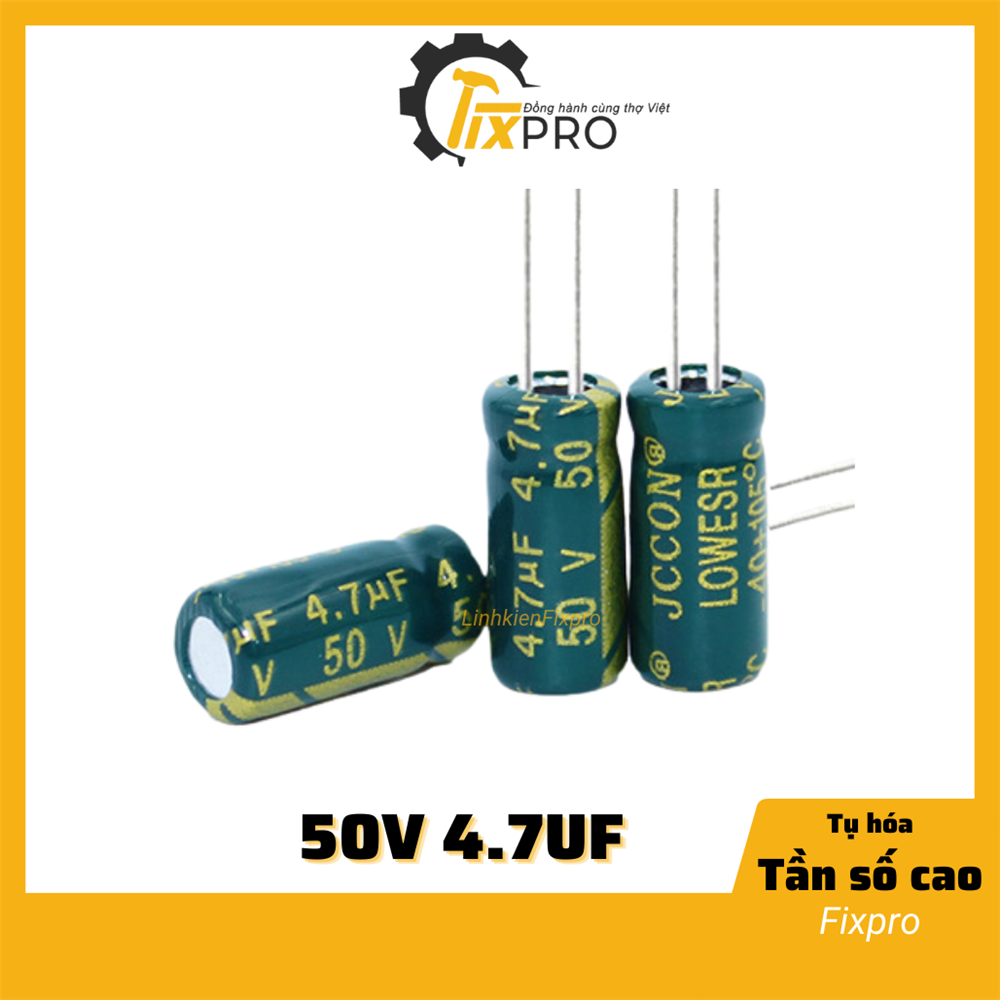 Tụ hóa 50V 4.7uF5x11mm tần số cao (túi 10c)