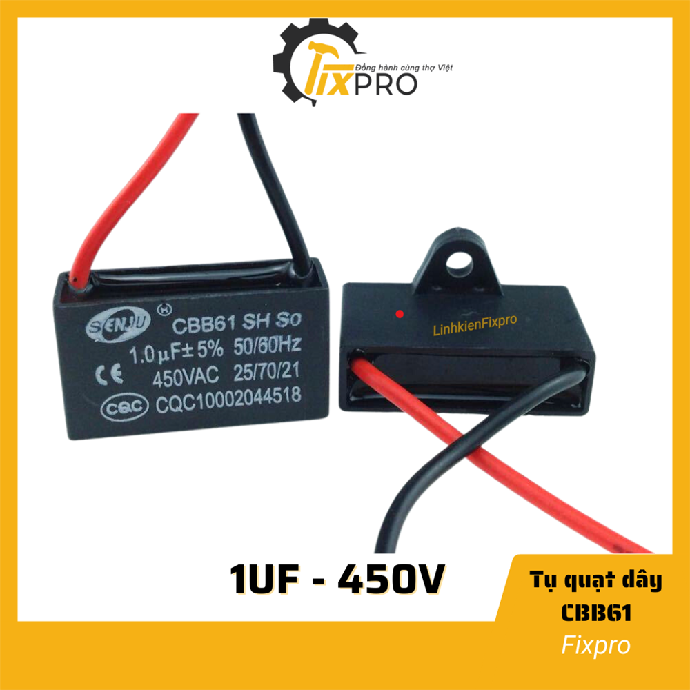 Tụ quạt 1uF dây SENJU CBB61 chất lượng tốt