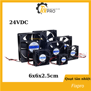 Quạt tản nhiệt 24V DC 6x6x2.5cm 2 dây