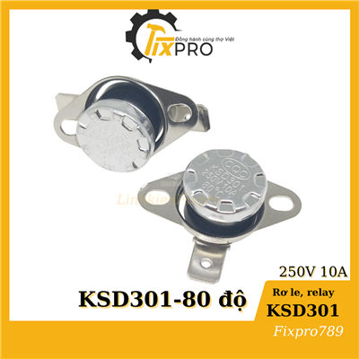 Rơ le nhiệt 80 độ KSD301 250V 10A  thường đóng