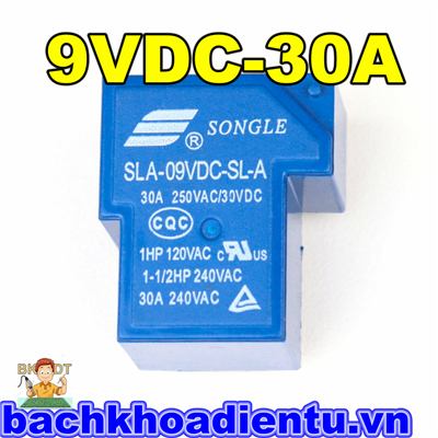 SLA-09VDC-SL-A T90 Relay 9V 30A 4 chân.